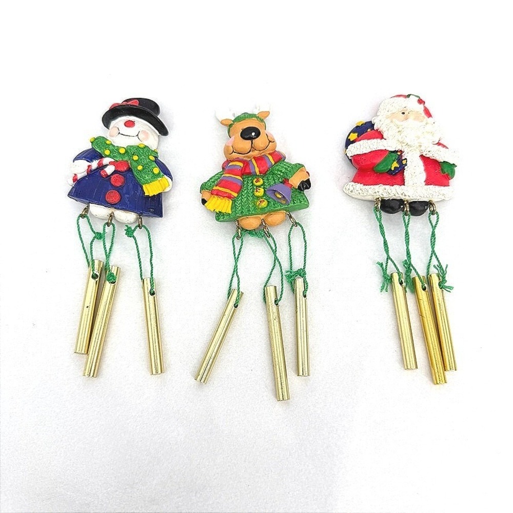 Christmas Magnets Wind Chime Santa Snowman Reindeer Decor set of‎ 3 Cutecore